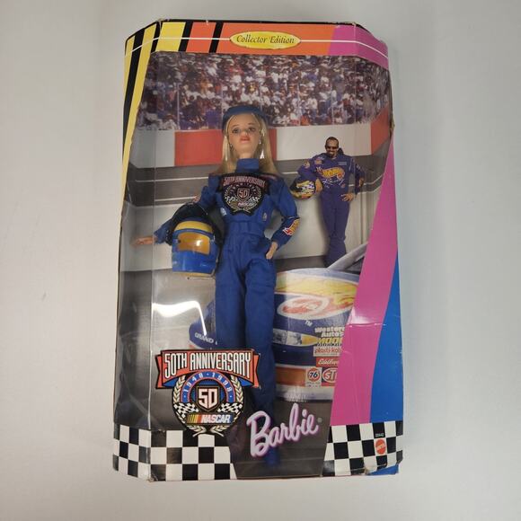 1998 Mattel Nascar 50th Anniversary Barbie Doll #20442 Collector Edition - Picture 5 of 6